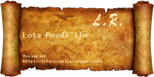 Lotz Rozália névjegykártya