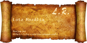 Lotz Rozália névjegykártya
